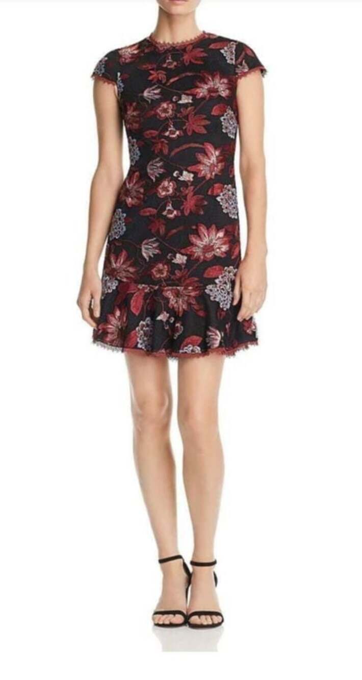 Aidan Mattox Size 4 Floral Embroidered Cap Sleeve Cocktail Dress